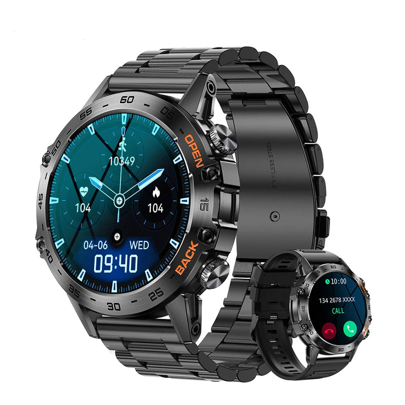 Smartwatch MEVADEN MD52 Aço Inoxidável, Tela 1.39” Chamadas Bluetooth e 100+ Modos Esportivos