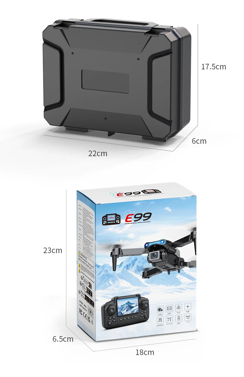 Drone E99 PRO 8K com Controle de Tela e Bateria Modular