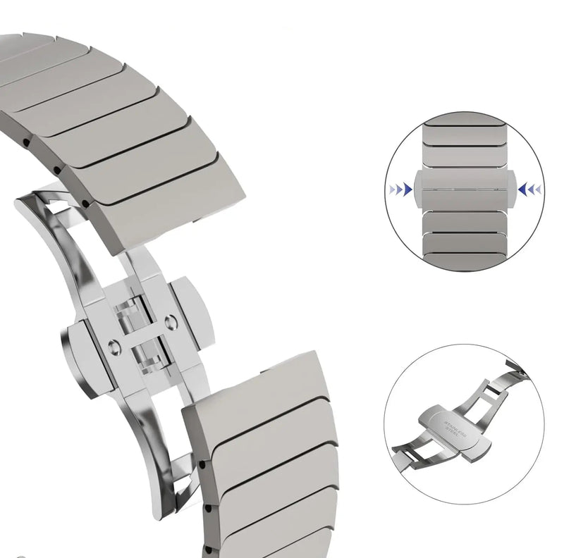 Pulseira Aço Inox Apple Watch Ultra com Fecho Luxo