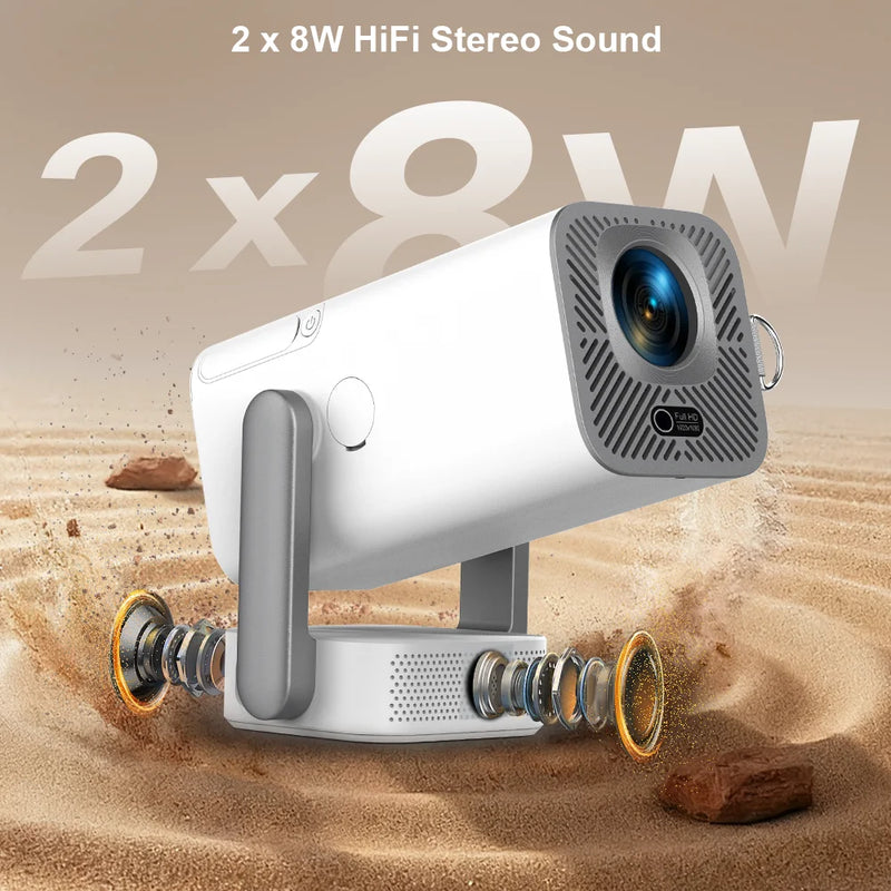 Projetor ThundeaL TD80 Pro 1080P nativo, 750 ANSI, Android 13, Wi-Fi 6 5G, Bluetooth 5.0, foco elétrico e keystone automático, até 120"