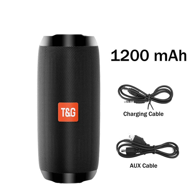 T&G TG117 Caixa Bluetooth 5.3 IPX com Rádio e Cartão TF