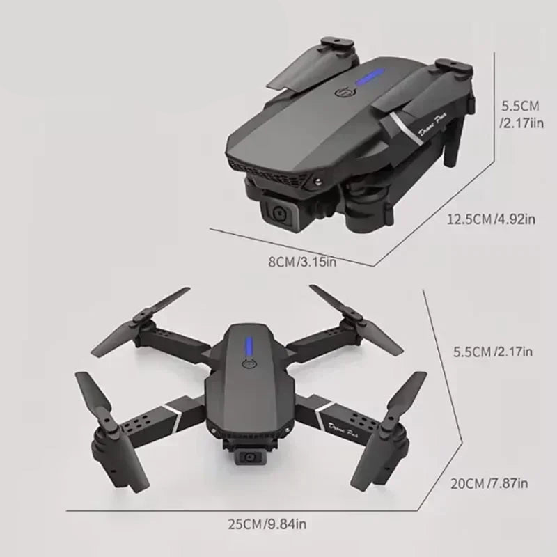 Drone E88 Pro 4K FPV Dobrável com Três Velocidades
