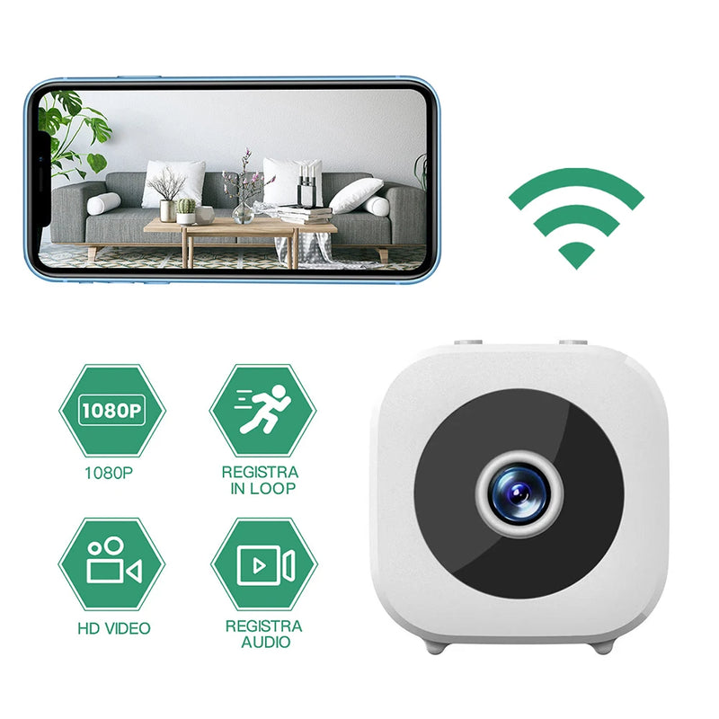 Câmera ALLOYSEED 1080p Wi-Fi com Detecção de Movimento