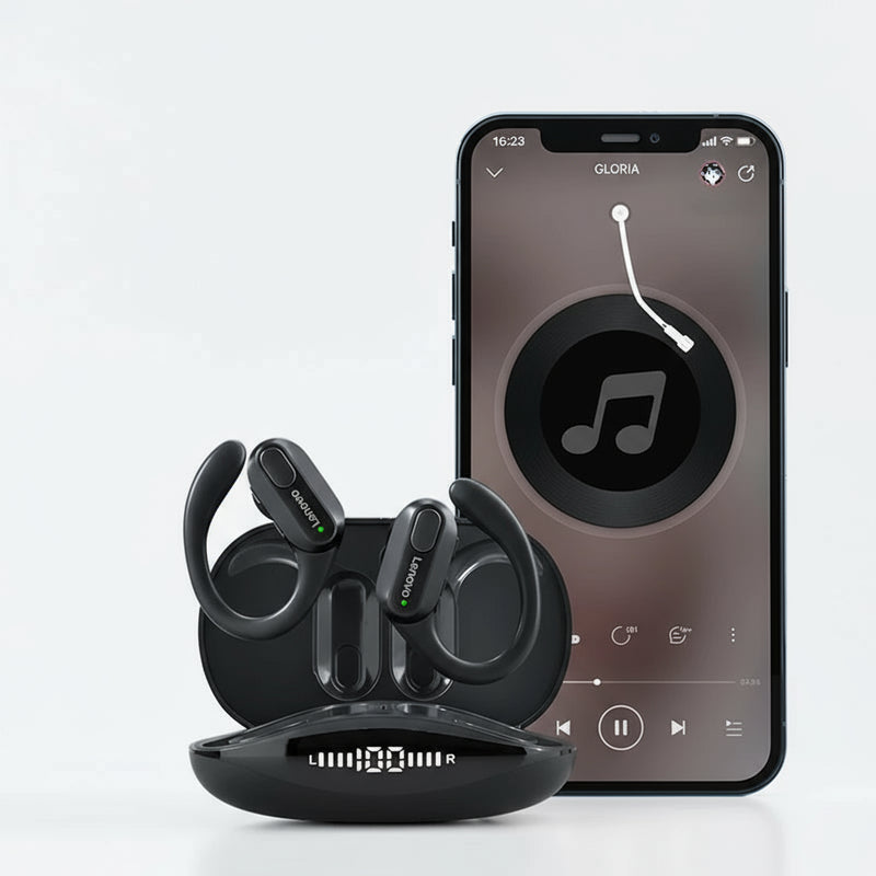 Lenovo XT80 esportivo com hastes ear hook Bluetooth 5.3 TWS microfone LED de bateria drivers 13 mm IPX som estéreo para treino