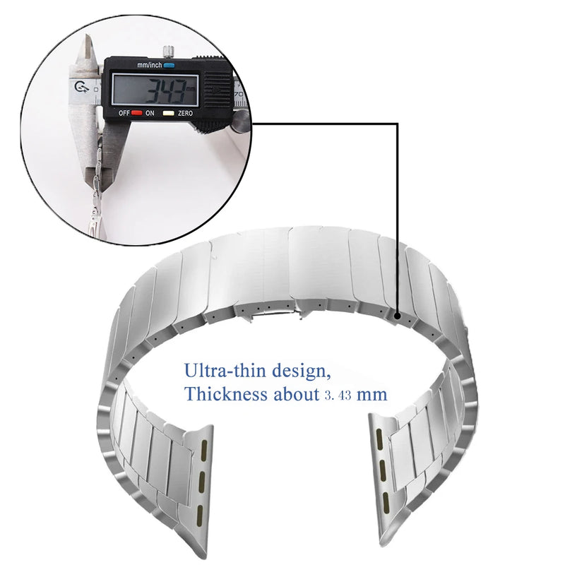 Pulseira Link Bracelet Aço Inox Apple Watch Luxuosa