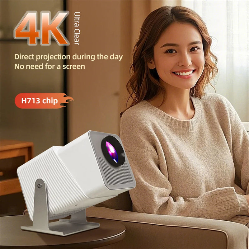 Projetor KaiAqua HT21 1080P (suporte), 260 ANSI, Android 11, Wi-Fi 5G, zoom 2.4×, rotação 180°, home theater portátil