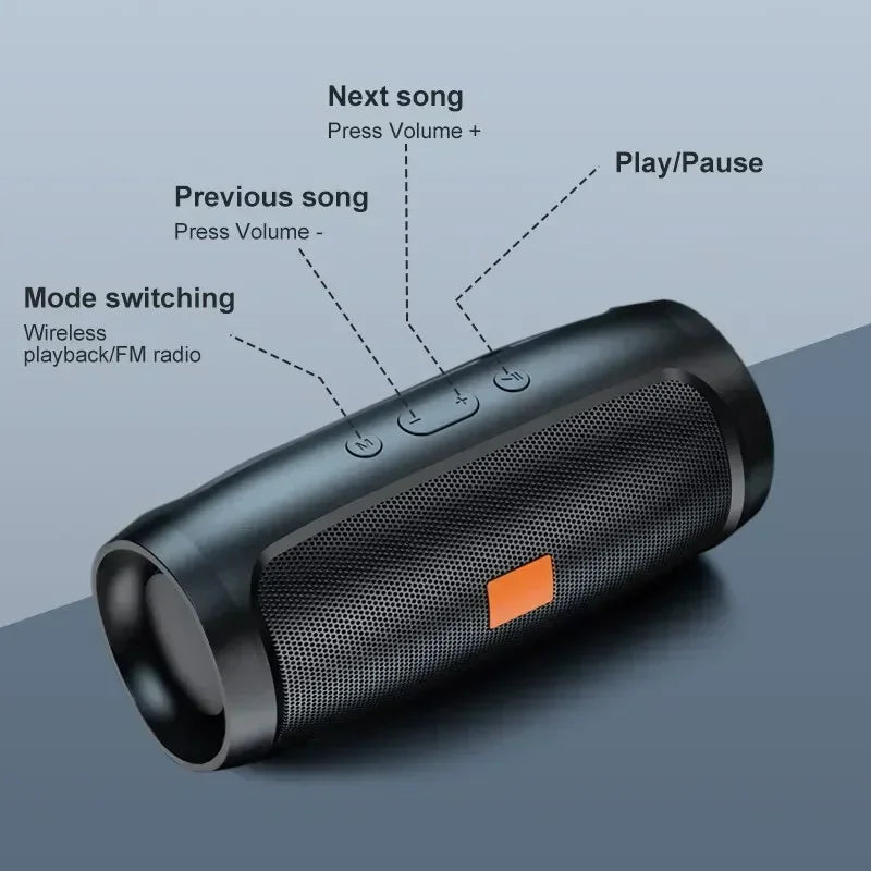 Mini soundbar Bluetooth 5.0 com dois alto-falantes 3 W TWS FM USB viva-voz estéreo 3D 8D para som imersivo portátil no seu dia a dia