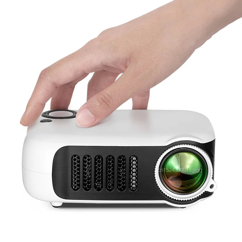 AUN A2000 mini projetor portátil, LED, sistema multimídia, suporte 1080P (entrada), ultra compacto para usos ocasionais