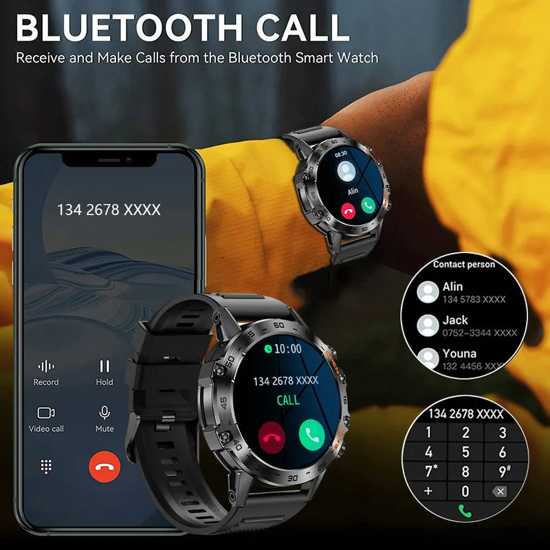 Smartwatch MEVADEN MD52 Aço Inoxidável, Tela 1.39” Chamadas Bluetooth e 100+ Modos Esportivos