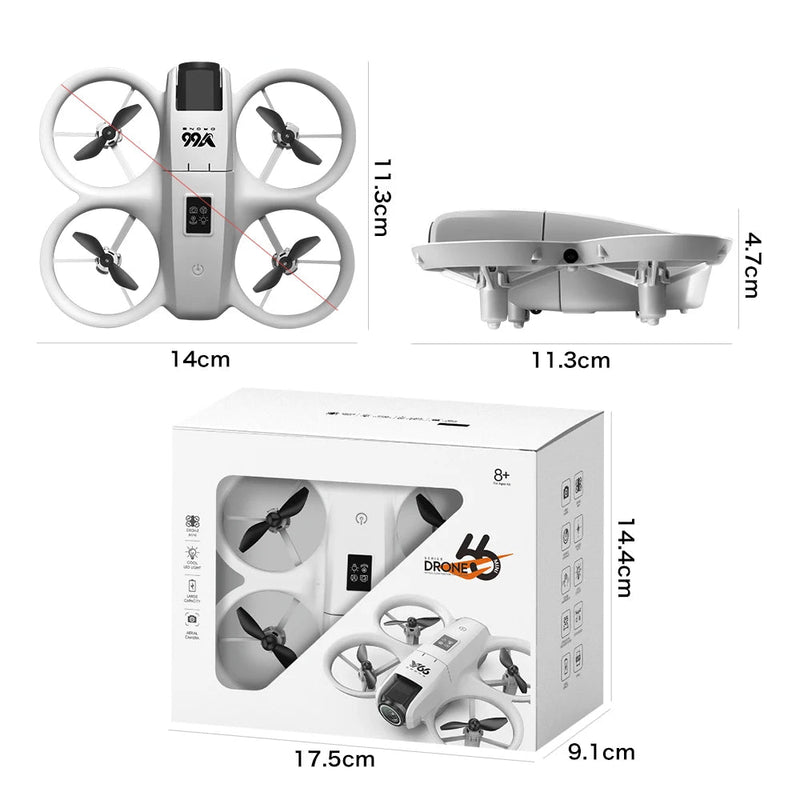 Drone V66 8K Wi-Fi FPV com Flips 360° e 200 m de Alc.