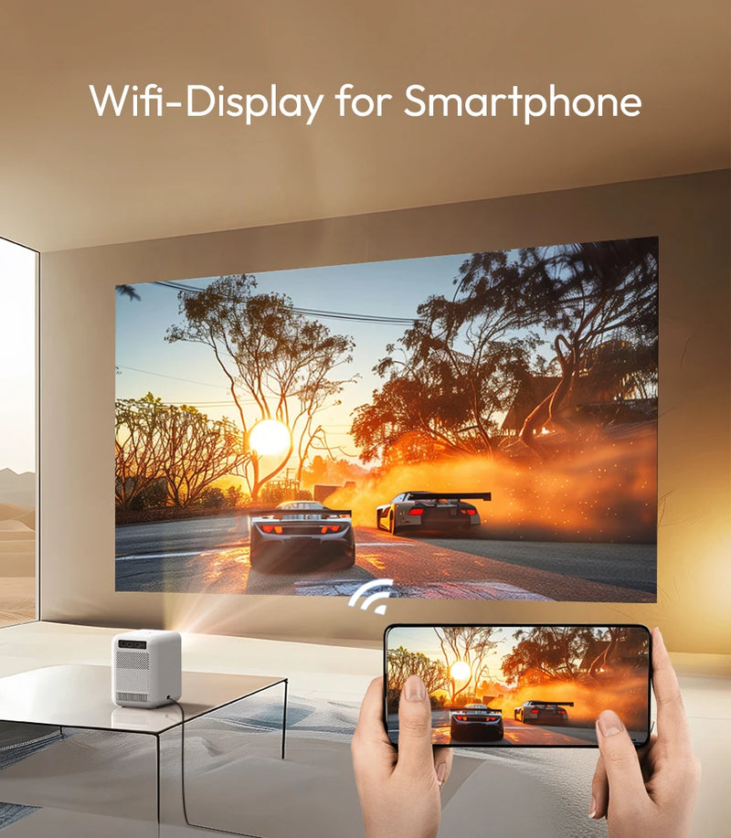 Mini projetor inteligente BYINTEK U4 Android Wi-Fi com 300 ANSI lumens 4K suporte 1080P home theater portátil para cinema em casa