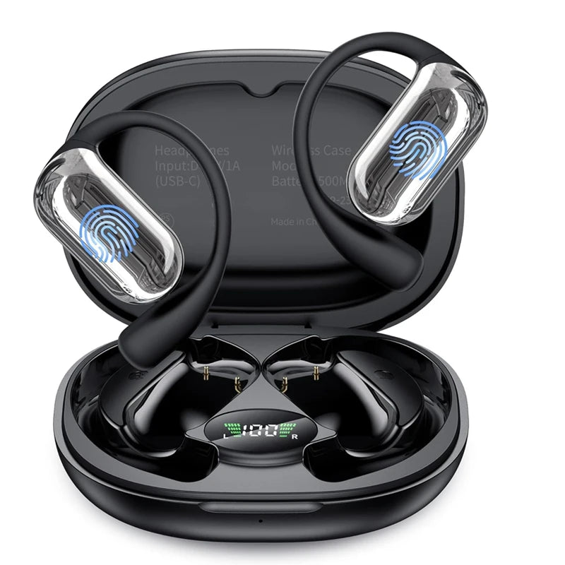 UYUXIO fones tradutor AI em tempo real com 144 idiomas 60 h de uso OWS Bluetooth carregamento sem fio app e ANC para negócios
