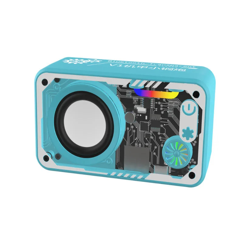 Caixa de som Bluetooth 5.3 portátil com iluminação LED bateria 1800 mAh suporte a cartão TF som potente tamanho mini para uso diário