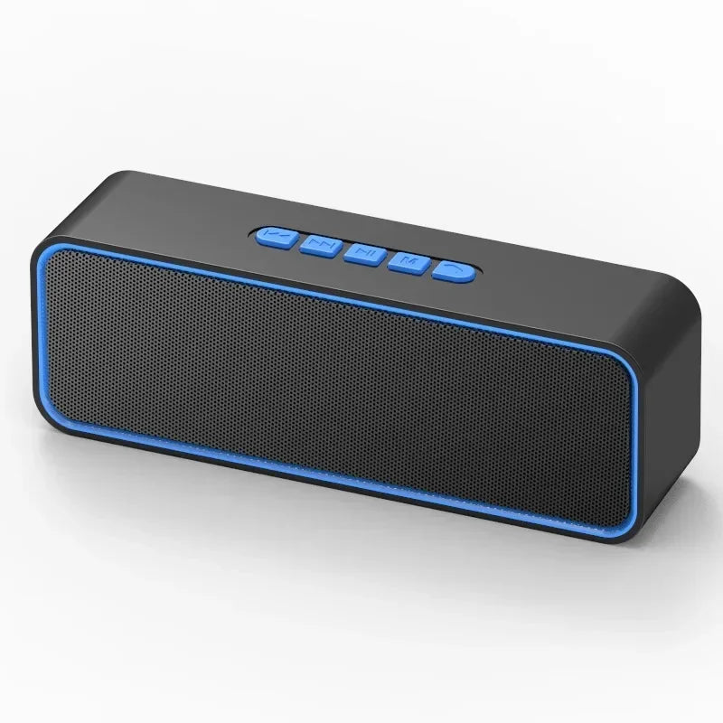 Caixa de som Bluetooth 5.0 com subwoofer portátil 2x6 W bateria 1500 mAh USB TF AUX microfone viva voz para casa carro e camping