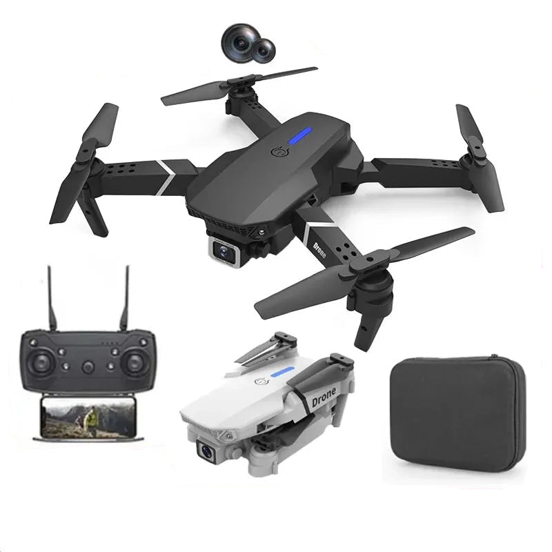 Drone E88 Pro 2024 4K Dobrável com Retorno Automático