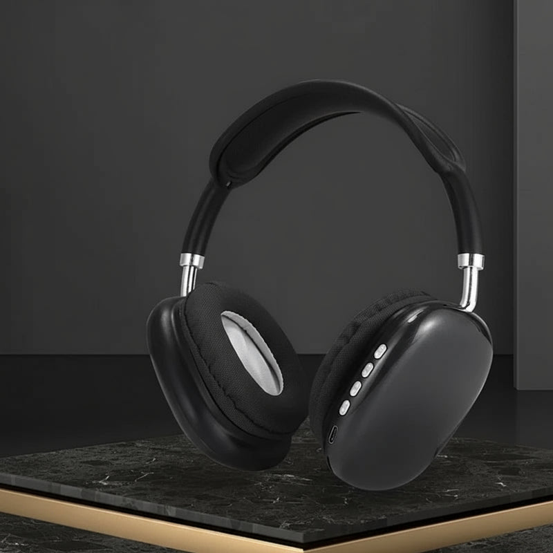 P9 fone Bluetooth over ear com microfone conforto para esportes e jogos conexão estável controles completos som envolvente para o dia a dia