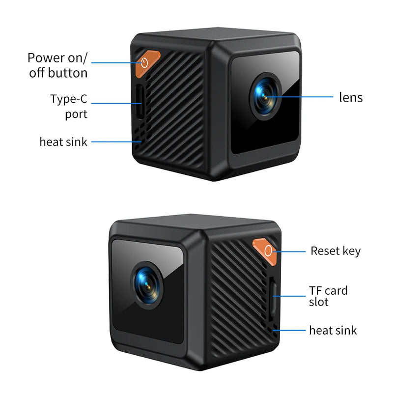 Câmera W02 Mini 1080p com Visão Noturna e Movimento