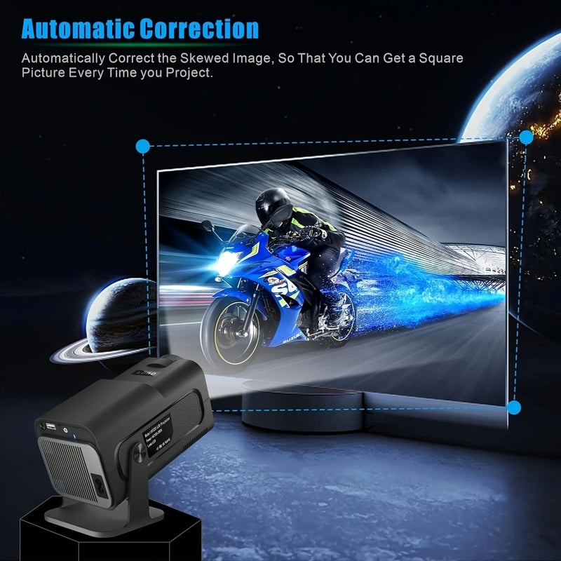 Mini projetor MOMAN HY320 720P HD, Wi-Fi + Bluetooth, keystone automático, portátil 150 ANSI para home theater até 100–130"