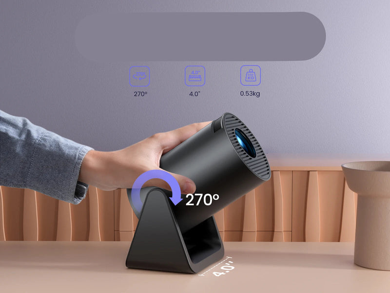 Mini projetor Wimius L1 portátil com Android 11 suporte 1080P 300 ANSI lumens Wi-Fi Bluetooth e tela de até 200 polegadas