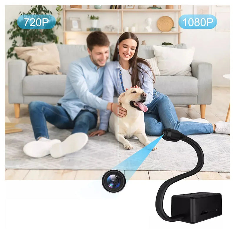 Mini câmera Wi-Fi 1080p com visão noturna detecção de movimento babá cam bateria 2100 mAh e suporte a cartão TF 32 GB