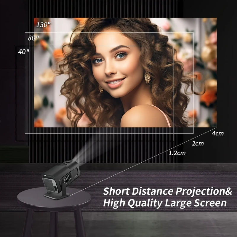 Mini projetor MOMAN HY320 720P HD, Wi-Fi + Bluetooth, keystone automático, portátil 150 ANSI para home theater até 100–130"