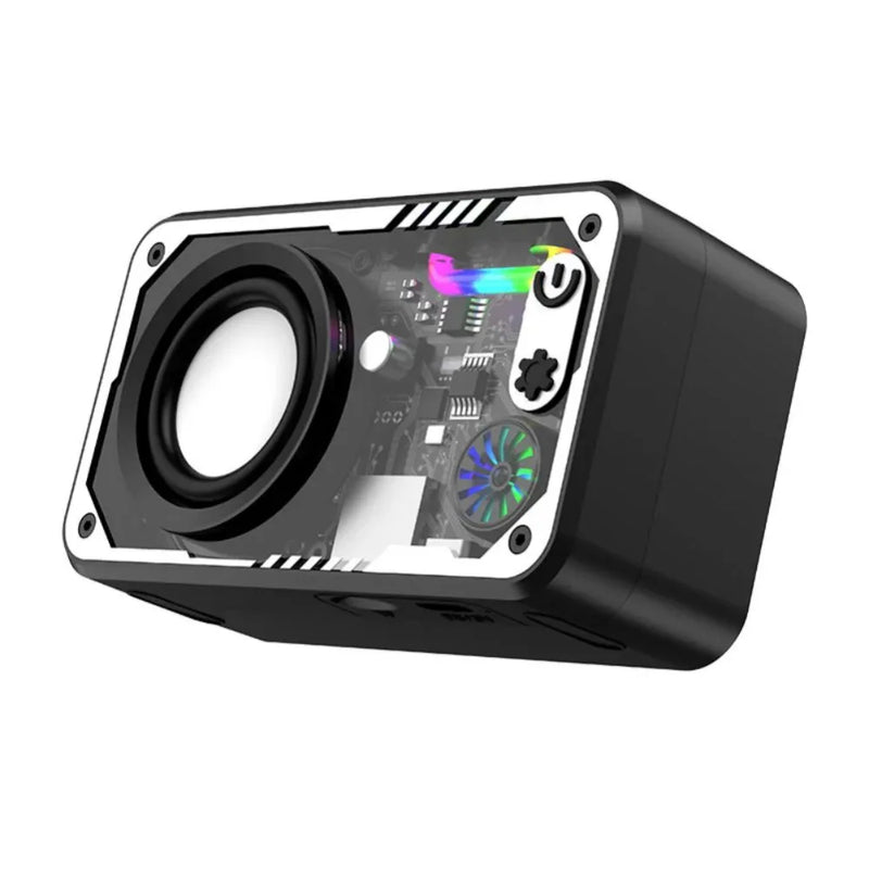 Caixa de som Bluetooth 5.3 portátil com iluminação LED bateria 1800 mAh suporte a cartão TF som potente tamanho mini para uso diário