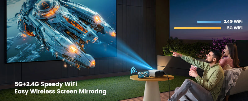 TOPTRO TR26 mini projetor 720p com suporte 1080P, ~300 ANSI, auto keystone, Wi-Fi e Bluetooth, até 200"