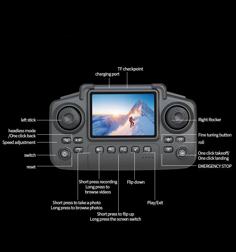 Drone E99 PRO 8K com Controle de Tela e Bateria Modular