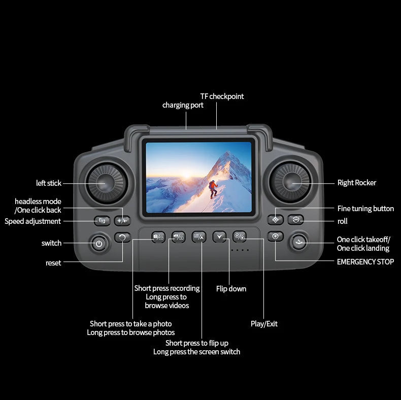 Drone 4K Wi-Fi FPV Brushless com Altitude e Luzes LED