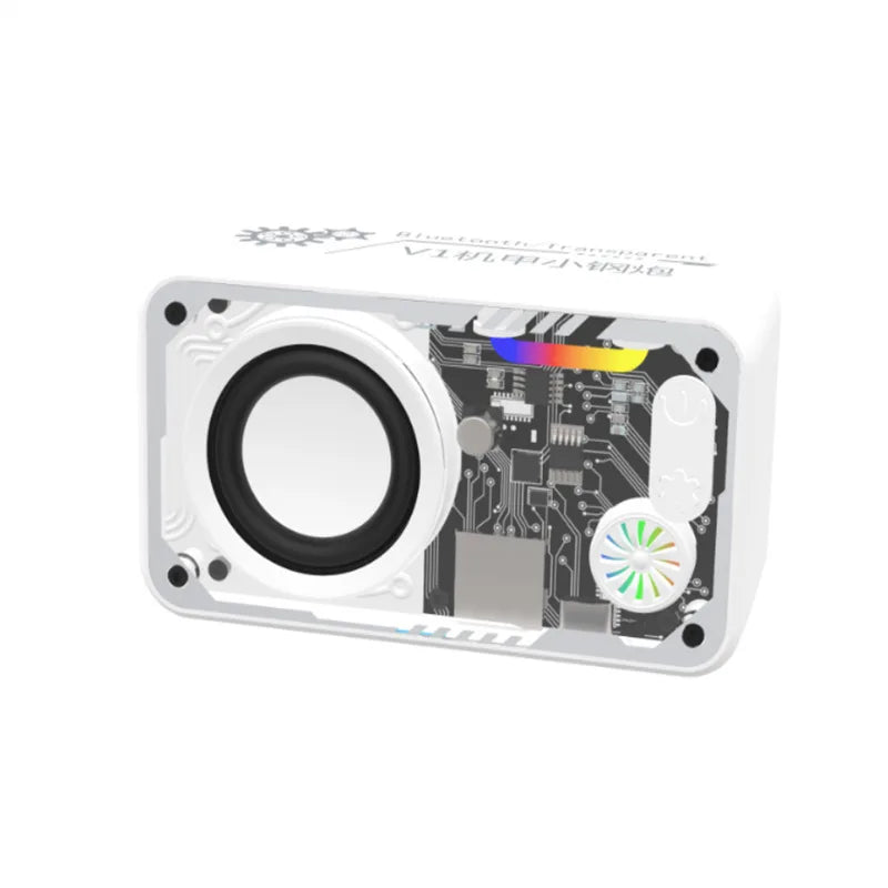 Caixa de som Bluetooth 5.3 portátil com iluminação LED bateria 1800 mAh suporte a cartão TF som potente tamanho mini para uso diário