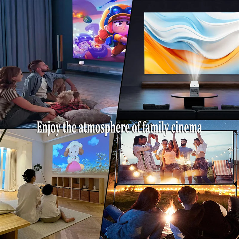 Projetor KaiAqua HT21 1080P (suporte), 260 ANSI, Android 11, Wi-Fi 5G, zoom 2.4×, rotação 180°, home theater portátil