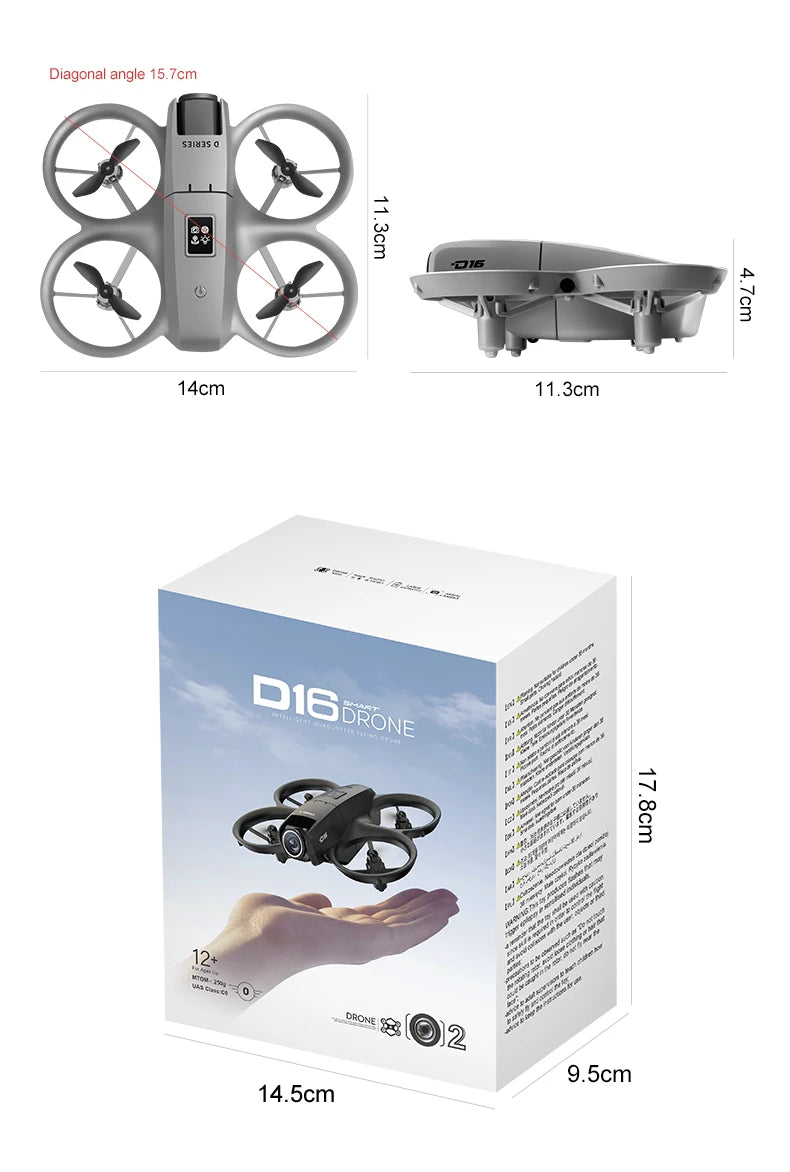 Drone D16 Mini GPS 8K com Retorno e Posição Precisa