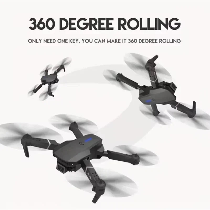 Drone E88 Pro com câmera 4K 1080p FPV WiFi dobrável estabilidade por altitude hold e voo criativo por trajetórias