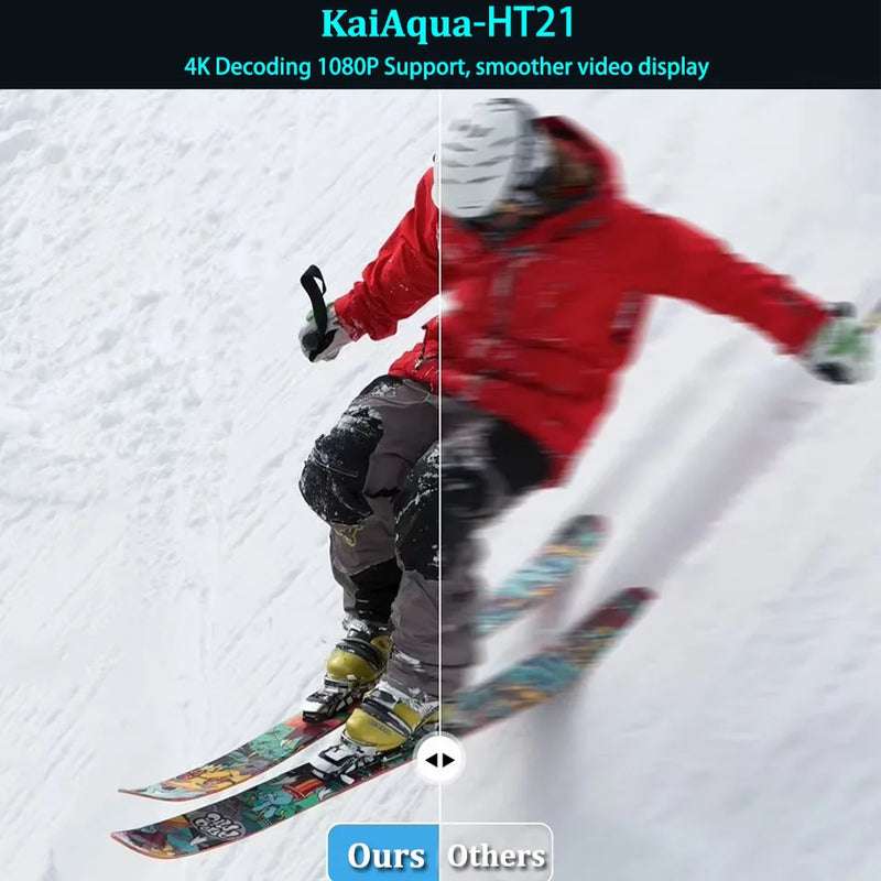 Projetor KaiAqua HT21 1080P (suporte), 260 ANSI, Android 11, Wi-Fi 5G, zoom 2.4×, rotação 180°, home theater portátil