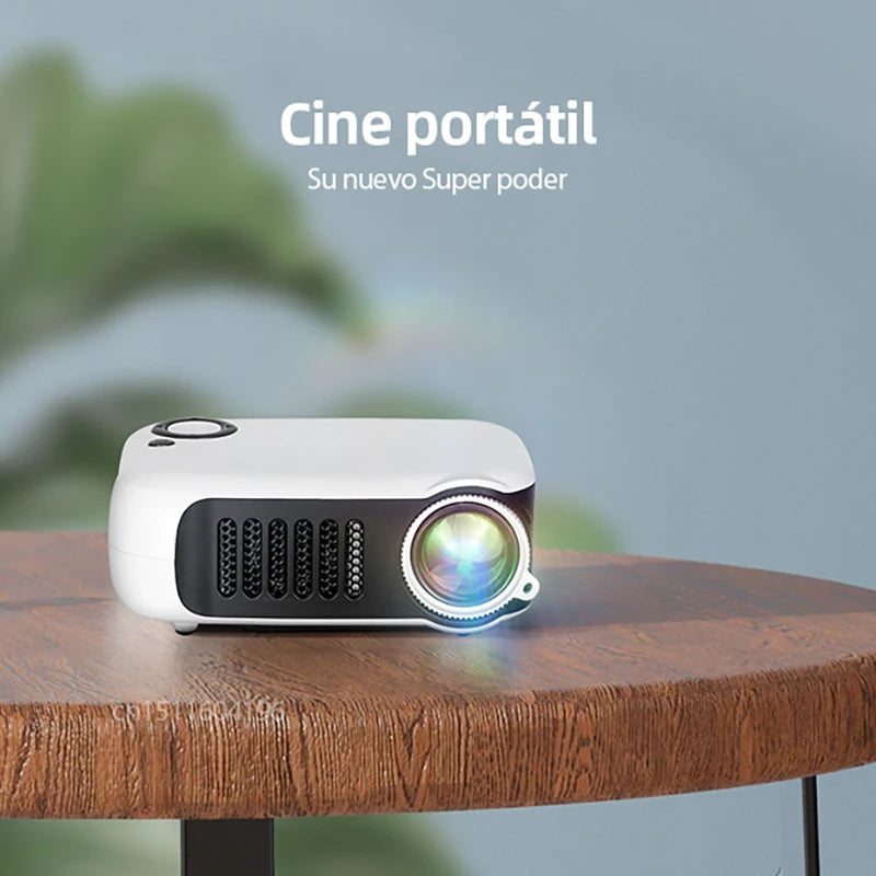 AUN A2000 mini projetor portátil, LED, sistema multimídia, suporte 1080P (entrada), ultra compacto para usos ocasionais