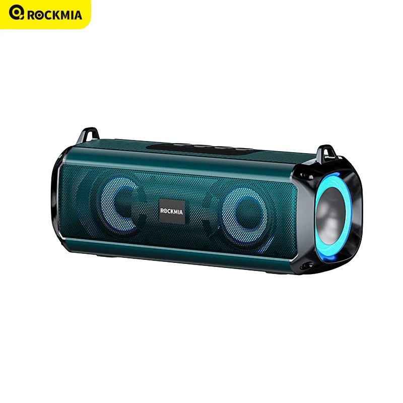 Rockmia EBS-045 Bluetooth 5.0 com luzes RGB TWS 10 W microfone leitor USB TF alça de ombro graves reforçados para festa e lazer