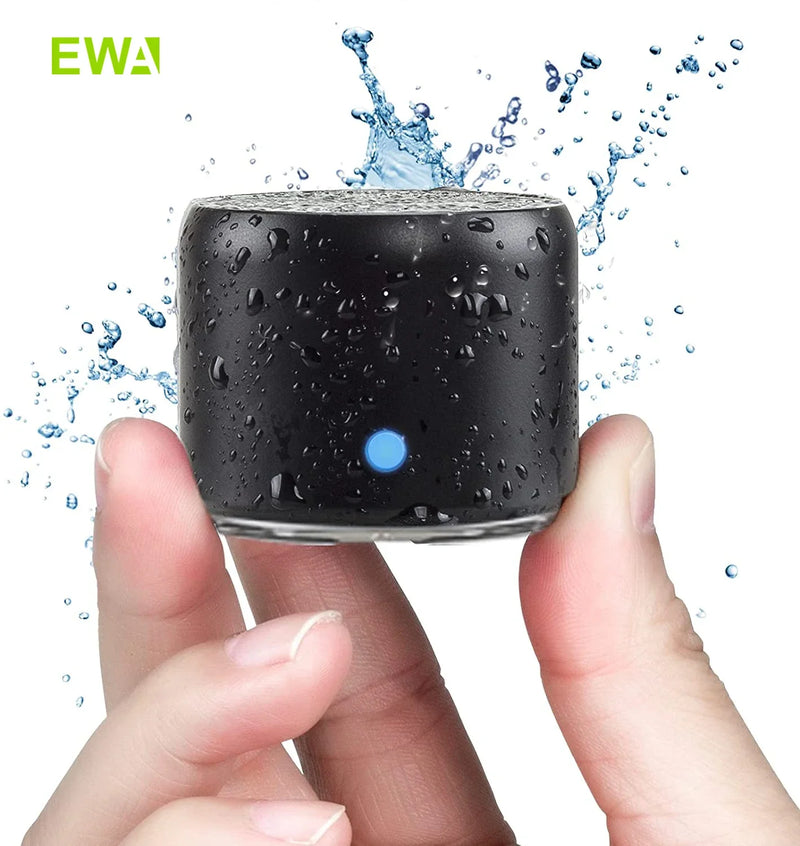 EWA A106 Pro mini caixa de som Bluetooth 5.0 IPX7 com radiador de graves metal ultracompacto estojo de viagem som potente no bolso