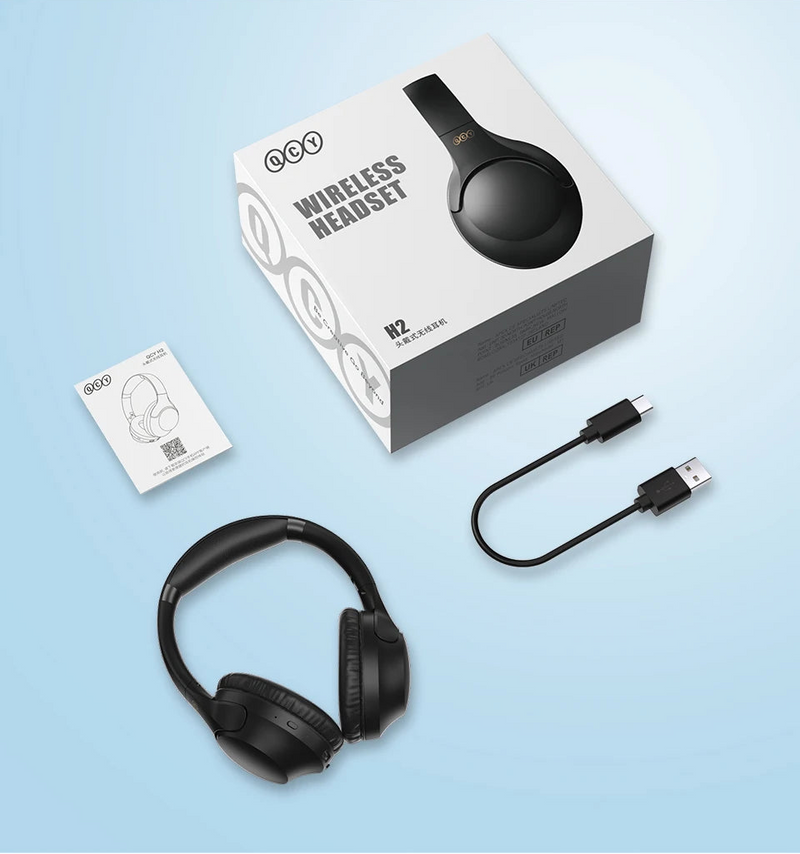 Fone de Ouvido QCY H2 Pro Sem Fio Bluetooth 5.3 com 60H Bateria, Graves Poderosos e Baixa Latência para Música e Jogos