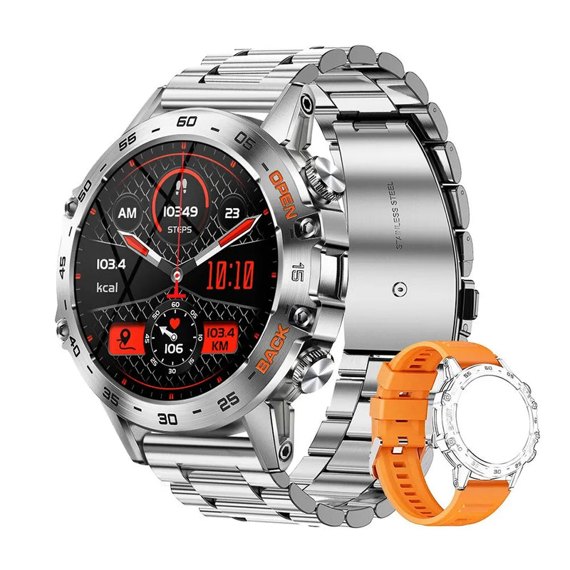 Smartwatch MEVADEN MD52 Aço Inoxidável, Tela 1.39” Chamadas Bluetooth e 100+ Modos Esportivos