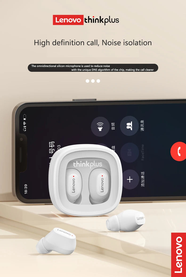 Lenovo Thinkplus XT62 TWS Bluetooth 5.3 à prova d’água baixa latência controle por toque graves HiFi e chamadas em alta definição