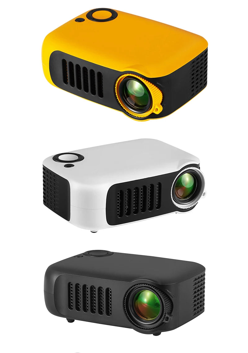 AUN A2000 mini projetor portátil, LED, sistema multimídia, suporte 1080P (entrada), ultra compacto para usos ocasionais