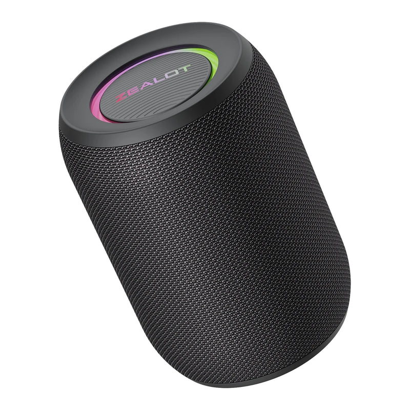 Zealot S32PRO caixa de som Bluetooth 5.2 grave potente com LED som imersivo resistente à água bateria 3600 mAh e entrada AUX