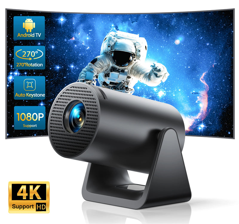 Mini projetor Wimius L1 portátil com Android 11 suporte 1080P 300 ANSI lumens Wi-Fi Bluetooth e tela de até 200 polegadas