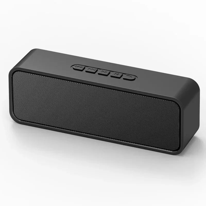 Caixa de som Bluetooth 5.0 com subwoofer portátil 2x6 W bateria 1500 mAh USB TF AUX microfone viva voz para casa carro e camping