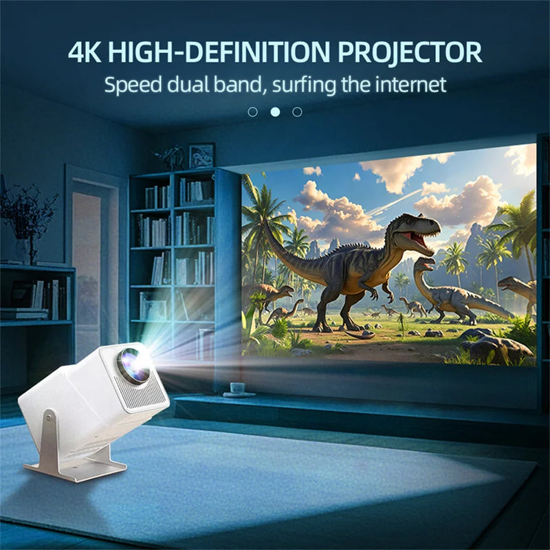 Projetor KaiAqua HT21 1080P (suporte), 260 ANSI, Android 11, Wi-Fi 5G, zoom 2.4×, rotação 180°, home theater portátil