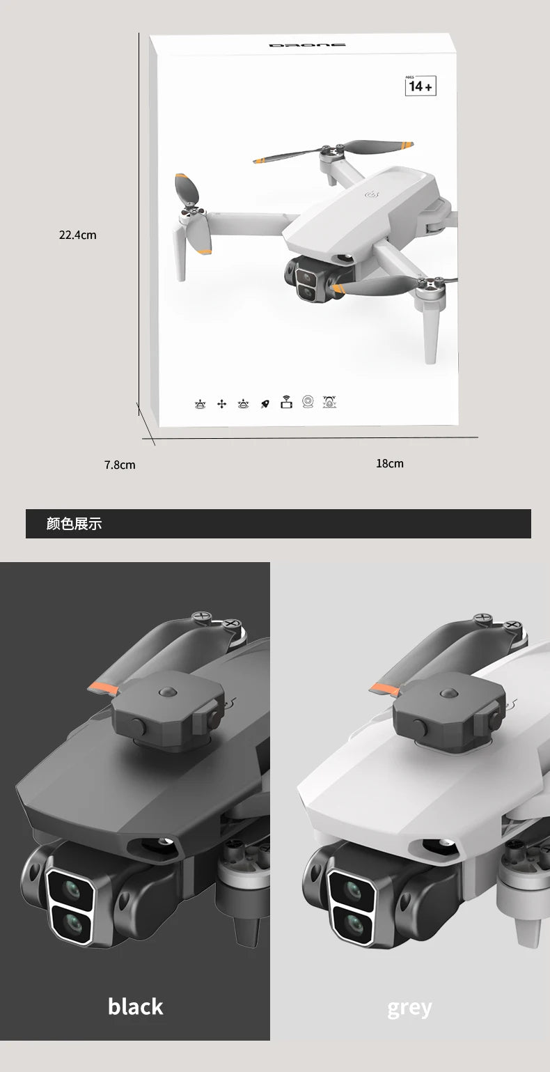Drone L106 MAX 8K GPS Dobrável com Obstáculos Intelig.