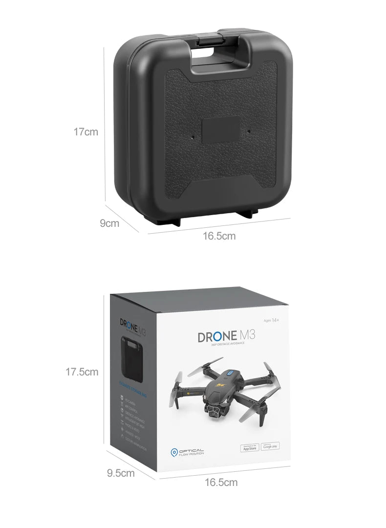 Drone M3 Mini 3 Câmeras Wi-Fi com Fluxo Óptico 200m