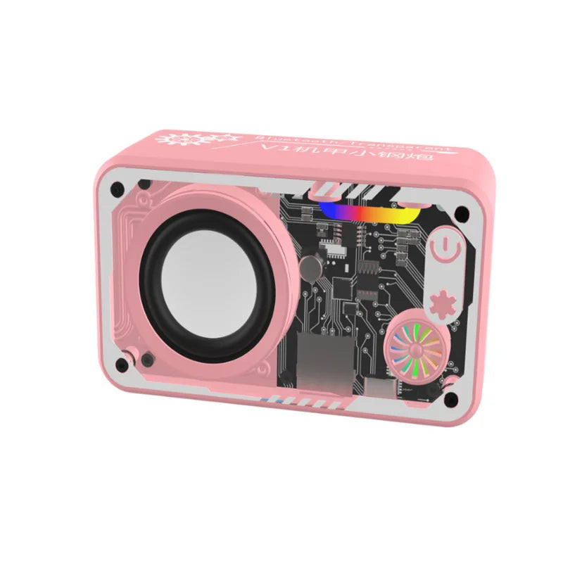 Caixa de som Bluetooth 5.3 portátil com iluminação LED bateria 1800 mAh suporte a cartão TF som potente tamanho mini para uso diário