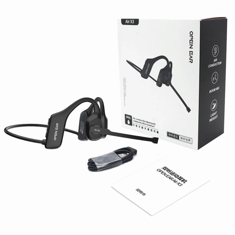 Headset open-ear com microfone de haste ENC Bluetooth 5.3 leve conforto dia todo para caminhoneiros escritório e call center