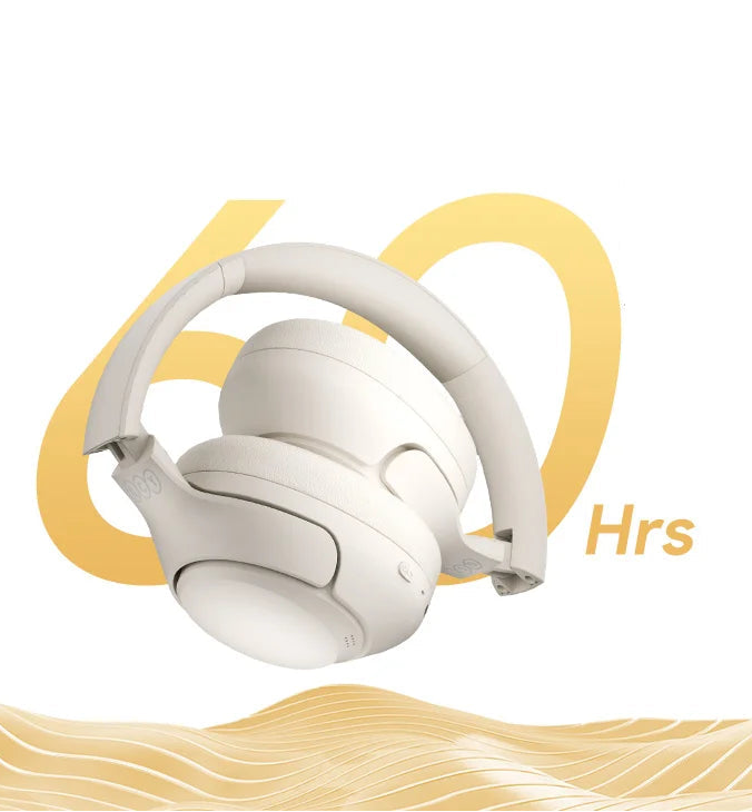 QCY H3 com Bluetooth 5.4 Hi-Res híbrido ANC 43 dB 60 h de bateria conexão dupla conforto memória espuma e modo com fio
